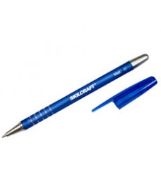 7520013576843 SKILCRAFT RUBBERIZED REFILLABLE STICK BALLPOINT PEN, 1MM, BLUE INK/BARREL, DOZEN