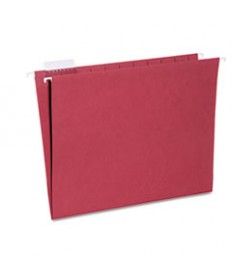 7530013649500 SKILCRAFT HANGING FILE FOLDER, LETTER SIZE, 1/5-CUT TAB, RED, 25/BOX