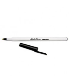 7520014845267 SKILCRAFT ALPHABASIC STICK BALLPOINT PEN, 1MM, BLACK INK, WHITE BARREL, DOZEN