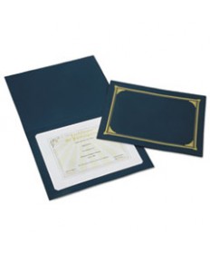 7520015195771 SKILCRAFT GOLD FOIL DOCUMENT COVER, 12 1/2 X 9 3/4, BLUE, 5/PACK