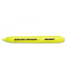 7520015548210 SKILCRAFT RETRACTABLE HIGHLIGHTER, CHISEL TIP, YELLOW, DOZEN