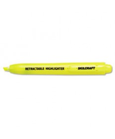 7520015548210 SKILCRAFT RETRACTABLE HIGHLIGHTER, CHISEL TIP, YELLOW, DOZEN