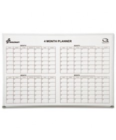 7110015550295 SKILCRAFT QUARTET 4-MONTH CUBICLE CALENDAR BOARD, 24 X 36