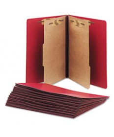 7530015567917 SKILCRAFT PRESSBOARD TOP TAB CLASSIFICATION FOLDER, 2 DIVIDERS, LETTER SIZE, DARK RED, 10/BOX