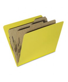 7530015567918 SKILCRAFT PRESSBOARD TOP TAB CLASSIFICATION FOLDER, 2 DIVIDERS, LETTER SIZE, YELLOW, 10/BOX