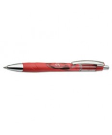 7520015646054 SKILCRAFT VISTA RETRACTABLE GEL PEN, MEDIUM 0.7MM, RED INK/BARREL, DOZEN