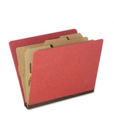 7530015726208 SKILCRAFT CLASSIFICATION FOLDER, 3 DIVIDERS, LETTER SIZE, EARTH RED, 10/PACK