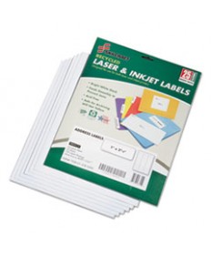 7530015789292 SKILCRAFT RECYCLED LASER AND INKJET LABELS, INKJET/LASER PRINTERS, 1 X 2.63, WHITE, 30/SHEET, 25 SHEETS/PACK