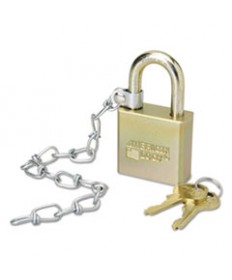 5340015881010, PADLOCK WITH ATTACHED CHAIN, 1 3/4" WIDTH, STEEL