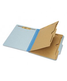 7530016006984 SKILCRAFT POCKET-STYLE CLASSIFICATION FOLDER, 2 DIVIDERS, LETTER SIZE, LIGHT BLUE, 10/BOX