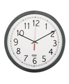 6645016238824 SKILCRAFT QUARTZ WALL CLOCK, 16.5" OVERALL DIAMETER, BLACK CASE, 1 AA (SOLD SEPARATELY)