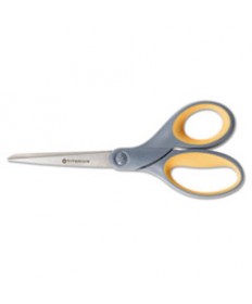 5110016296580 SKILCRAFT WESTCOTT TITANIUM BONDED SCISSORS, 7" LONG, 3.25" CUT LENGTH, GRAY/YELLOW STRAIGHT HANDLE