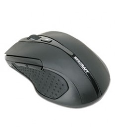 7025016518938, OPTICAL WIRELESS MOUSE, 2.4 GHZ FREQUENCY/26 FT WIRELESS RANGE, RIGHT HAND USE, BLACK