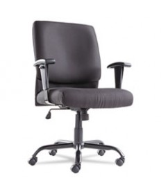 BIG AND TALL SWIVEL/TILT MID-BACK CHAIR, SUPPORTS UP TO 450 LBS, BLACK SEAT/BLACK BACK, BLACK BASE