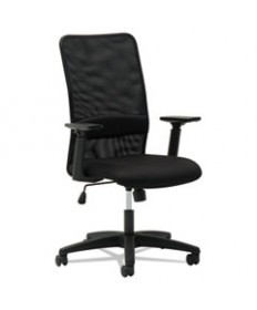 MESH HIGH-BACK CHAIR, SUPPORTS UP TO 225 LBS., BLACK SEAT/BLACK BACK, BLACK BASE