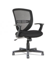 SWIVEL/TILT MESH MID-BACK TASK CHAIR, SUPPORTS UP TO 250 LBS., BLACK SEAT/BLACK BACK, BLACK BASE