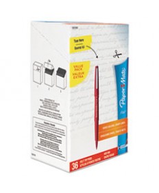 POINT GUARD FLAIR STICK POROUS POINT PEN, BOLD 1.4MM, RED INK/BARREL, 36/BOX
