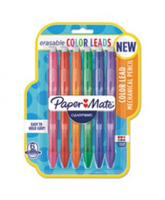 CLEARPOINT COLOR MECHANICAL PENCILS, 0.7 MM, ASSORTED LEAD/BARREL COLORS, 6/PACK