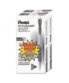 CHAMP MECHANICAL PENCIL, 0.5 MM, HB (#2.5), BLACK LEAD, TRANSLUCENT BLACK BARREL, 24/PACK