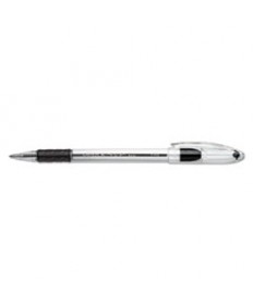 R.S.V.P. STICK BALLPOINT PEN, FINE 0.7MM, BLACK INK, CLEAR/BLACK BARREL, DOZEN