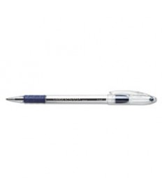 R.S.V.P. STICK BALLPOINT PEN, FINE 0.7MM, BLUE INK, CLEAR/BLUE BARREL, DOZEN