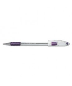 R.S.V.P. STICK BALLPOINT PEN, FINE 0.7MM, VIOLET INK, CLEAR/VIOLET BARREL, DOZEN