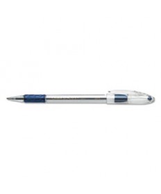 R.S.V.P. STICK BALLPOINT PEN, MEDIUM 1MM, BLUE INK, CLEAR/BLUE BARREL, DOZEN