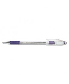 R.S.V.P. STICK BALLPOINT PEN, MEDIUM 1MM, VIOLET INK, CLEAR/VIOLET BARREL, DOZEN