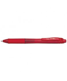 ENERGEL-X RETRACTABLE GEL PEN, 0.7 MM METAL TIP, RED INK/BARREL, DOZEN