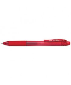 ENERGEL-X RETRACTABLE GEL PEN, 0.5 MM NEEDLE TIP, RED INK/BARREL, DOZEN