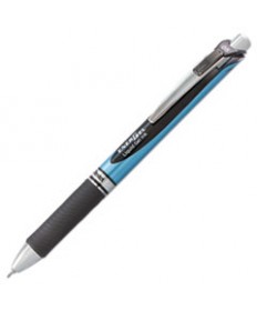 ENERGEL RTX RETRACTABLE GEL PEN, FINE 0.5 MM, BLACK INK, SILVER/BLACK BARREL