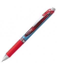 ENERGEL RTX RETRACTABLE GEL PEN, FINE 0.5 MM, RED INK, SILVER/RED BARREL