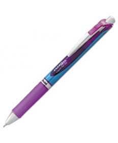 ENERGEL RTX RETRACTABLE GEL PEN, FINE 0.5 MM, VIOLET INK, SILVER/VIOLET BARREL