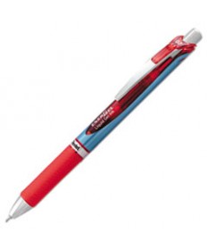 ENERGEL RTX RETRACTABLE GEL PEN, MEDIUM 0.7 MM, RED INK, RED/GRAY BARREL