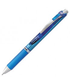 ENERGEL RTX RETRACTABLE GEL PEN, MEDIUM 0.7 MM, BLUE INK, BLUE/GRAY BARREL