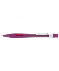 QUICKER CLICKER MECHANICAL PENCIL, 0.9 MM, HB (#2.5), BLACK LEAD, TRANSPARENT BURGUNDY BARREL