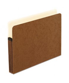 SMART SHIELD FILE POCKET, 3.5" EXPANSION, LETTER SIZE, RED FIBER, 10/BOX
