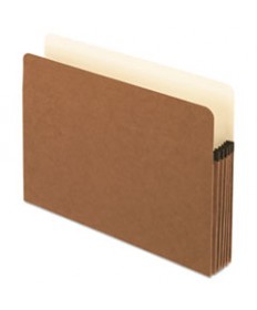 SMART SHIELD FILE POCKET, 5.25" EXPANSION, LETTER SIZE, RED FIBER, 10/BOX