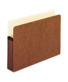 STANDARD EXPANDING FILE POCKETS, 5.25" EXPANSION, LETTER SIZE, RED FIBER, 10/BOX
