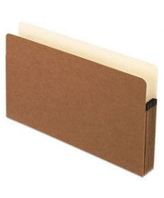 SMART SHIELD FILE POCKET, 5.25" EXPANSION, LEGAL SIZE, RED FIBER, 10/BOX