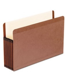 PREMIUM REINFORCED EXPANDING FILE POCKETS, 7" EXPANSION, LEGAL SIZE, RED FIBER, 5/BOX