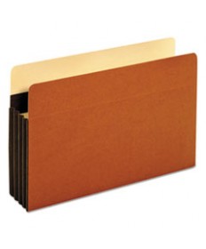 HEAVY-DUTY FILE POCKETS, 3.5" EXPANSION, LEGAL SIZE, REDROPE, 25/BOX