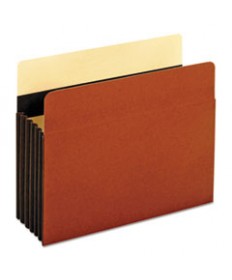 HEAVY-DUTY FILE POCKETS, 5.25" EXPANSION, LETTER SIZE, REDROPE, 10/BOX