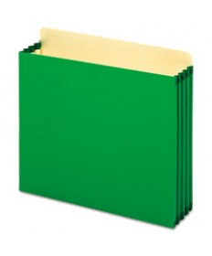 FILE CABINET POCKETS, 3.5" EXPANSION, LETTER SIZE, GREEN, 10/BOX