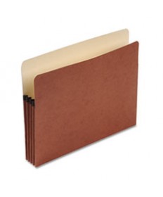 POCKET FILE, 3.5" EXPANSION, LETTER SIZE, RED FIBER