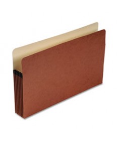 POCKET FILE, 5.25" EXPANSION, LEGAL SIZE, RED FIBER