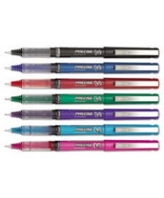 PRECISE V5 STICK ROLLER BALL PEN, 0.5MM, ASSORTED INK/BARREL, 7/PACK