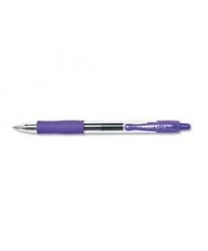 G2 PREMIUM RETRACTABLE GEL PEN, 0.5 MM, PURPLE INK, SMOKE BARREL, DOZEN