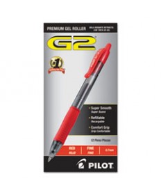 G2 PREMIUM RETRACTABLE GEL PEN, 0.7 MM, RED INK, SMOKE BARREL, DOZEN