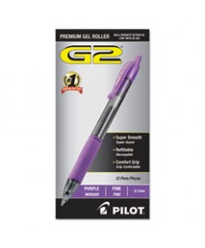 G2 PREMIUM RETRACTABLE GEL PEN, 0.7 MM, PURPLE INK, SMOKE BARREL, DOZEN